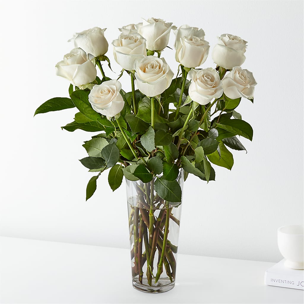 Long Stem White Rose Bouquet – All City Florist Inc, Melbourne FL