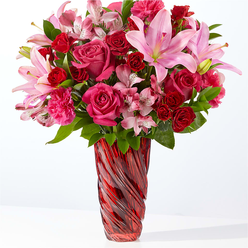 In Love Bouquet with Luxe Swirl Vase – All City Florist Inc, Melbourne FL