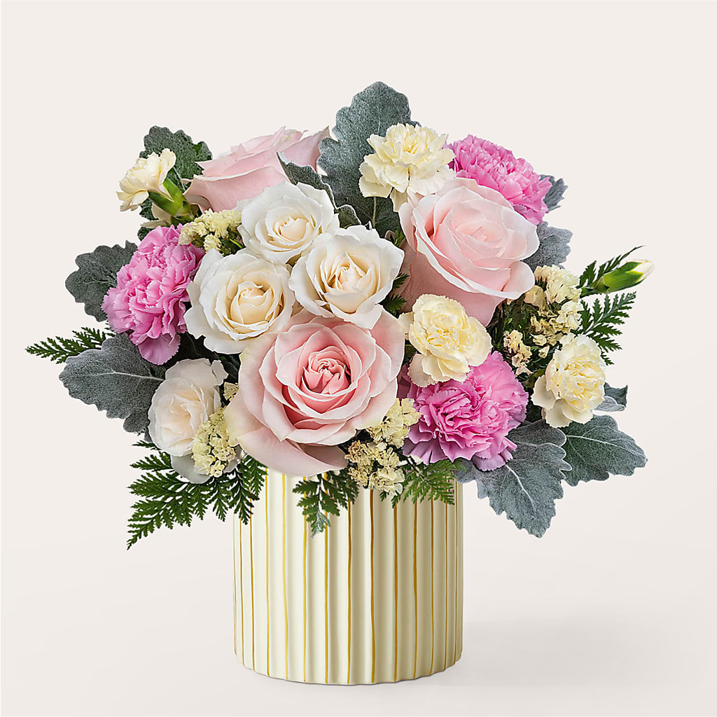Blissful Moments Bouquet with Ivory Vase – All City Florist Inc, Melbourne FL