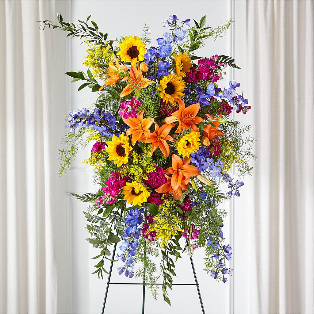 Sunlit Memories Standing Spray (Standard) – All City Florist Inc, Melbourne FL