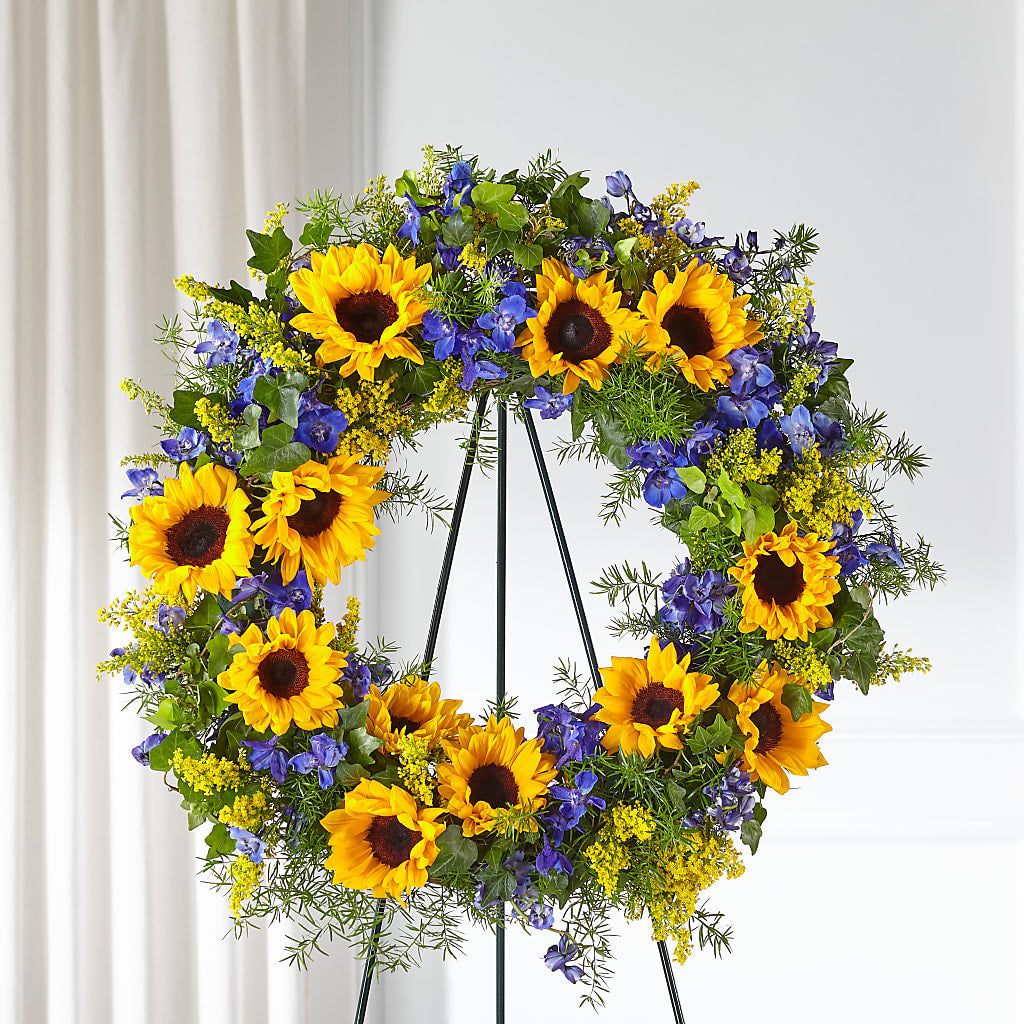 Bright Rays Wreath – All City Florist Inc, Melbourne FL