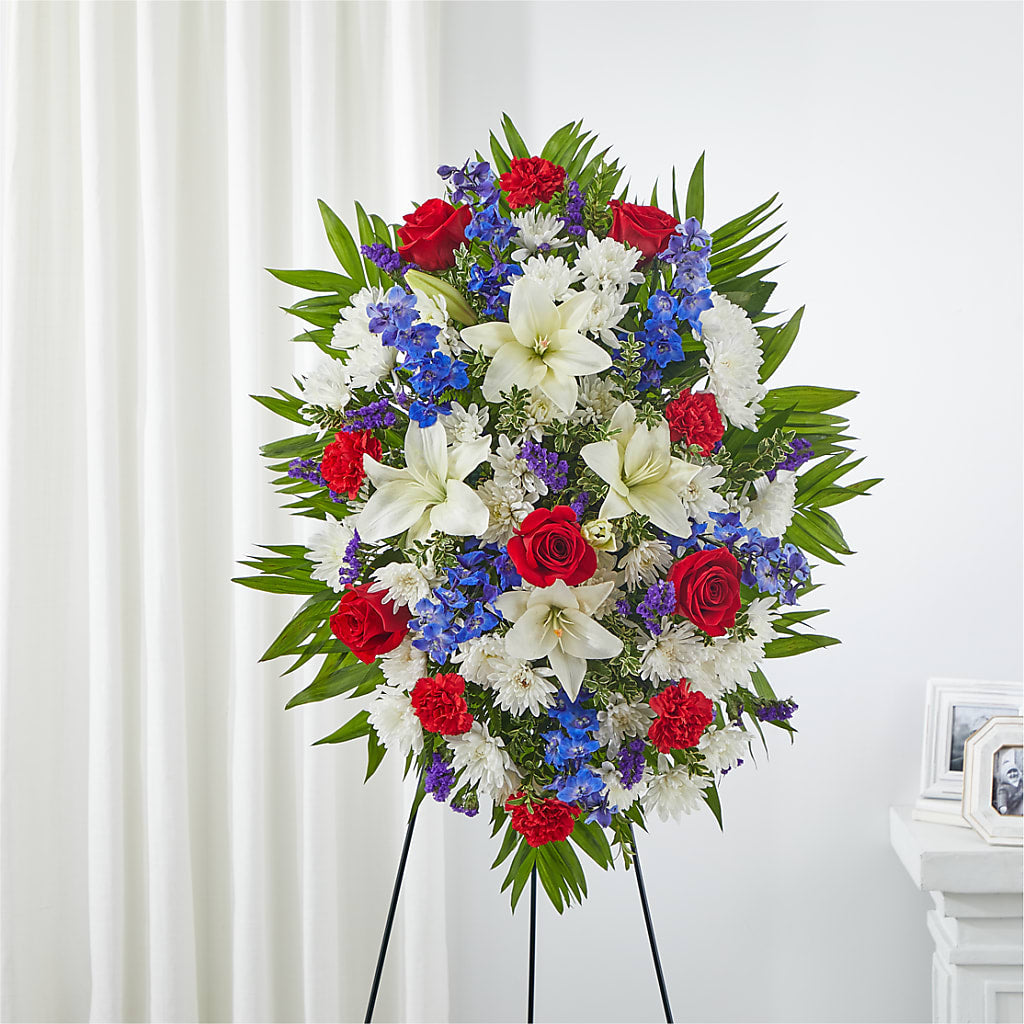 Cherished Service Standing Spray – All City Florist Inc, Melbourne FL