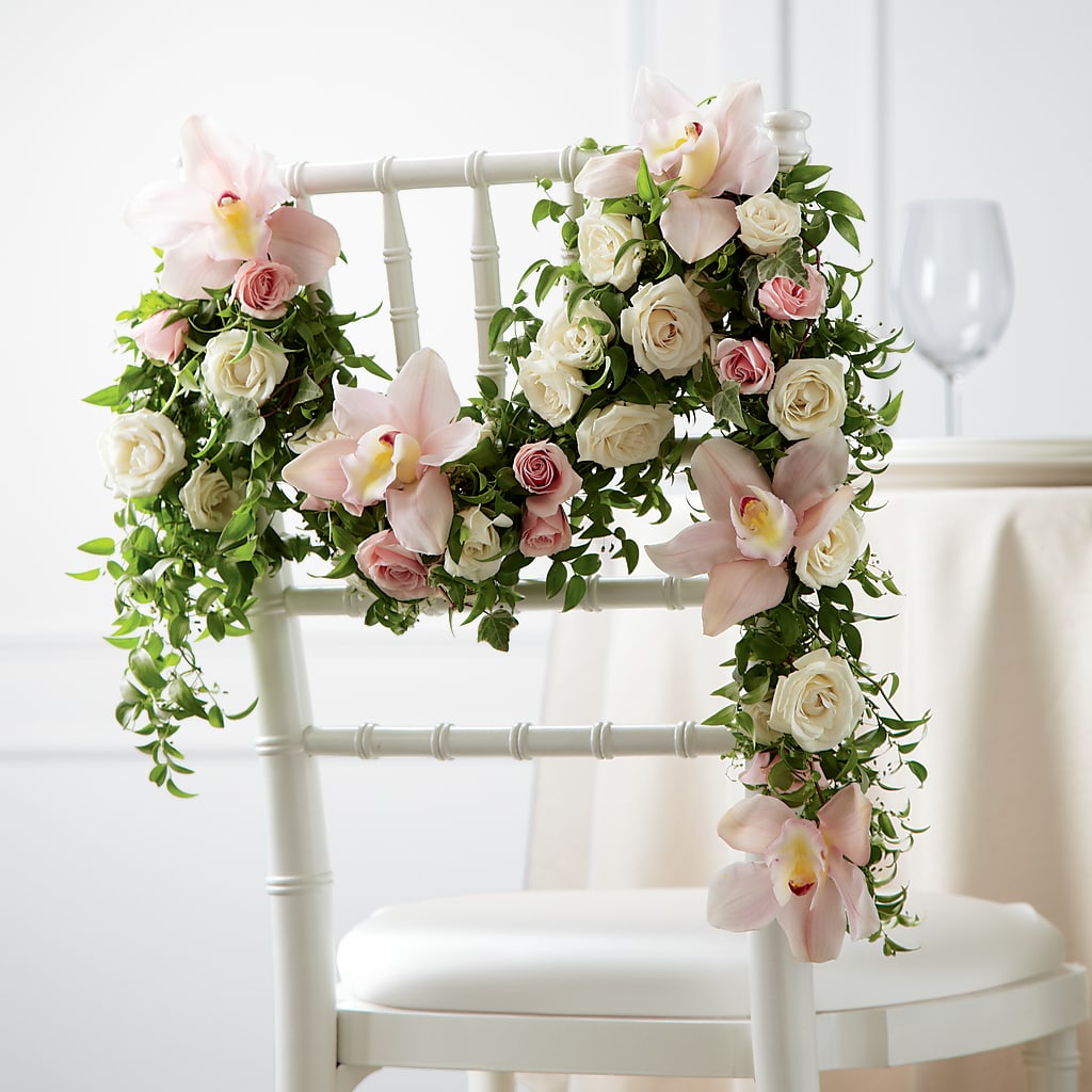 Orchid Rose Chair Décor – All City Florist Inc, Melbourne FL
