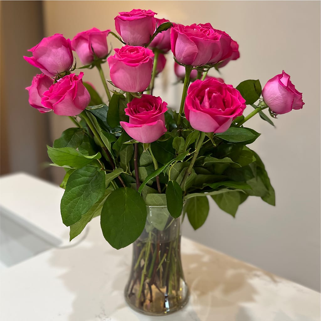 Long Stem Pink Rose Bouquet –  All City Florist Inc, Melbourne FL