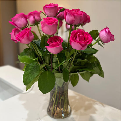 Long Stem Pink Rose Bouquet –  All City Florist Inc, Melbourne FL