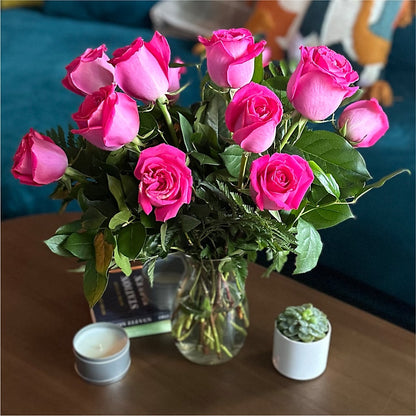 Long Stem Pink Rose Bouquet –  All City Florist Inc, Melbourne FL