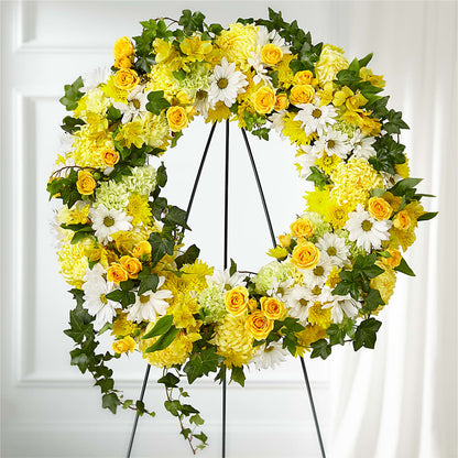Golden Remembrance Wreath –  All City Florist Inc, Melbourne FL