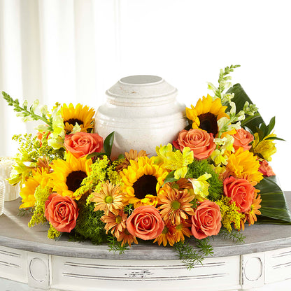 Faithful Sunflower Cremation Adornment –  All City Florist Inc, Melbourne FL