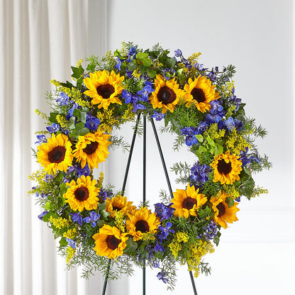 Bright Rays Wreath –  All City Florist Inc, Melbourne FL