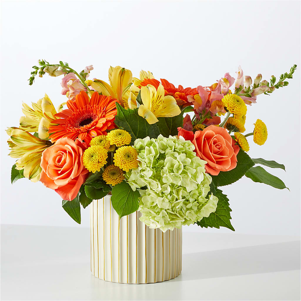 Autumn Sunshine Bouquet with Ivory Vase –  All City Florist Inc, Melbourne FL