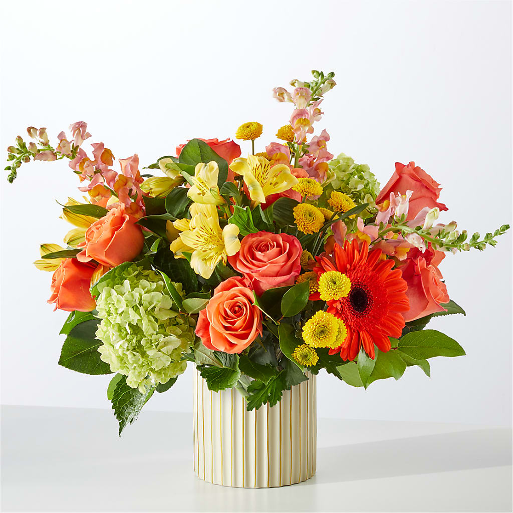 Autumn Sunshine Bouquet with Ivory Vase –  All City Florist Inc, Melbourne FL