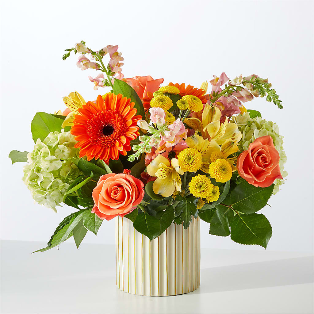 Autumn Sunshine Bouquet with Ivory Vase –  All City Florist Inc, Melbourne FL