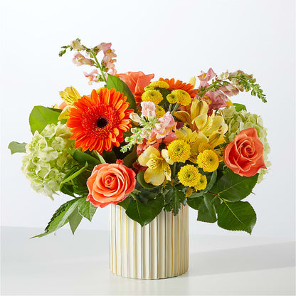 Autumn Sunshine Bouquet with Ivory Vase –  All City Florist Inc, Melbourne FL