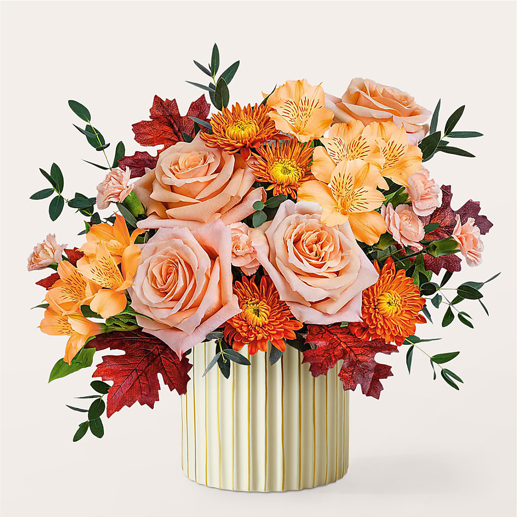 Spiced Latte Bouquet with Ivory Vase –  All City Florist Inc, Melbourne FL