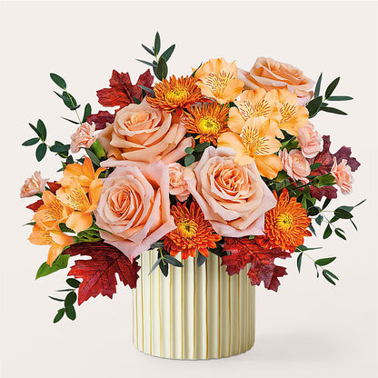 Spiced Latte Bouquet with Ivory Vase –  All City Florist Inc, Melbourne FL