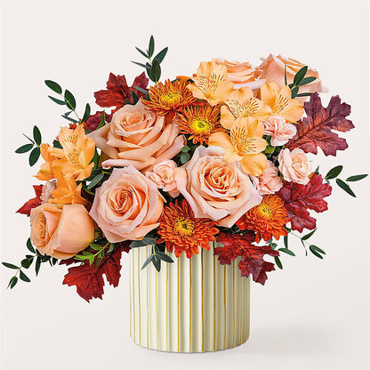 Spiced Latte Bouquet with Ivory Vase –  All City Florist Inc, Melbourne FL