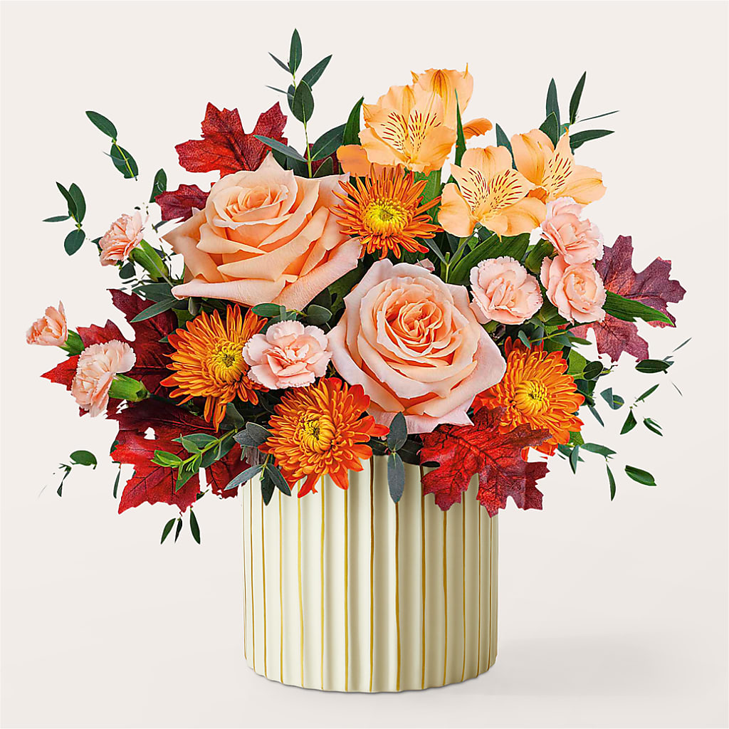 Spiced Latte Bouquet with Ivory Vase –  All City Florist Inc, Melbourne FL