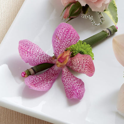 Pink Mokara Boutonniere –  All City Florist Inc, Melbourne FL