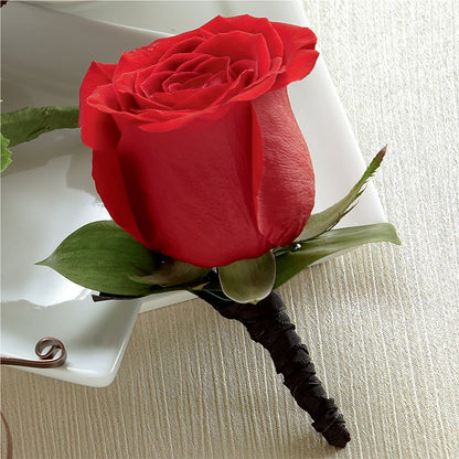 Red Rose Boutonniere –  All City Florist Inc, Melbourne FL