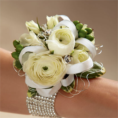 White Wedding Corsage –  All City Florist Inc, Melbourne FL